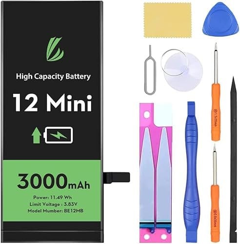 LL TRADER Battery for iPhone 12 Mini 3000 mAh Internal Battery Replacement for iPhone 12 Mini with All Repair Tools