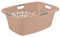 Rotho Flowers Wäschekorb 50l mit 4 Griffen, Kunststoff (PP) BPA-frei, Rosa, 50l (65.1 x 48.6 x 26.2 cm)