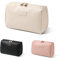 Kosmetiktasche Groß Kulturbeutel Damen PU Leder Reise Schminktasche, Make up Tasche Wasserdichter Tragbare Makeup Bag Taschen Organizer mit Reißverschluss （White Groß）