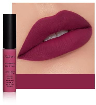 Anifer Velvet Matte rossetto liquido trucco di lunga durata e usura impermeabile, non Stick Cup Lip Gloss, (Deep Purple 604)