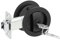 PATIKIL Round Recessed Door Lock with Keys, Pocket Invisible Hardware Privacy Sliding Door Lock for Bathroom Bedroom Barn for 1-3/8 to 2 Thickness Plate, Matte Black