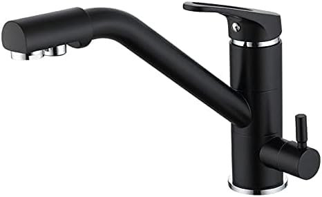 360 Degree Swivel Kitchen Tap with Water Filter - 3 Way Mixer Tap - Purifier - Chrome, Black