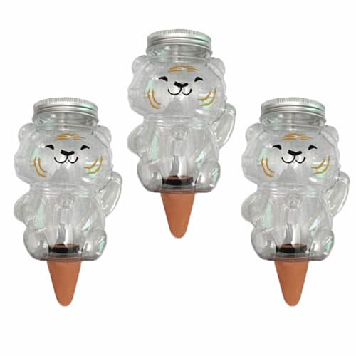 LSRVNM 3 PCS 350Ml Pflanzen Bewässerungskugel, Waterreserve Wasserspender aus Kunststoff und Tonkegel, Automatische Bewässerung, Zimmerpflanzen Gießkegel für Blumen Topfpflanzen Gartenpflanze
