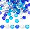 SUNNYCLUE 90 pz 3 colori Ciottoli di Vetro Riempitivi per Pietre Piatte Assortiti Semitondi Biglie Blu Trasparenti Viola Vaso di Ghiaia Acquario Pietre Preziose Riempitivi Decorativi per Tavolo Acquar