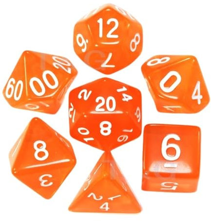 Würfelset Würfel, 7-teiliges Würfel-Polyeder-Dado DND mit Marmoreffekt, transparente Spielwürfel, geeignet for Clubpartys, Familienbrettspiele farbige Würfel(21)