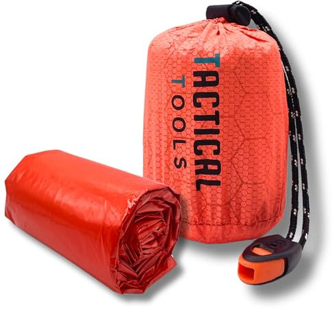 Saco Supervivencia - Manta Termica Supervivencia - Manta termica de Aluminio - Funda vivac - Saco de Dormir de Emergencia para Llevar en el Coche, en la Mochila o en tu botiquín/IFAK