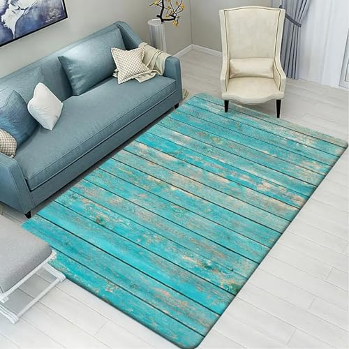 Retro-Holzbrett 3D-Gedruckte Teppiche Für Wohnzimmer, rutschfeste Teppiche, Schlafzimmer, Nachttisch, E Fußmatten, 100 X 200 cm - Leicht Zu Reinigendes, Weiches Polyester -4149630795568