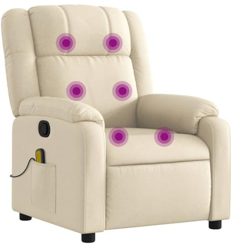 Hommdiy Massagesessel,Aufstehsessel Fernsehsessel,Creme Stoff
