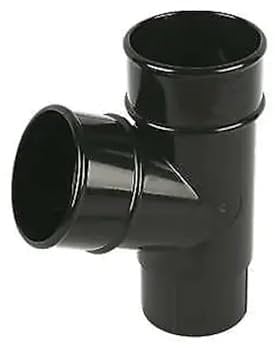 Round 68mm DOWNPIPE 112 Branch Y Junction Piece-Gutteing Pipes and Fittings| 2 Way Pipe Connector Pack of 1 (Black)