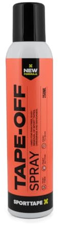 SPORTTAPE Tape Off - 250ml - Aerosol Spray, Adhesive Remover for Sports Tapes, Dressings, Bandages | Fast Drying & Skin Friendly Glue Remover | First Aid Residue Remover for Stoma Bags, Patches