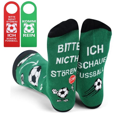 GADITIEK Fußball Geschenke für Männer Lustige Socken mit Spruch Bitte Nicht Stören Ich Schaue Fußball Jungen Fußballliebhaber Vatertag Geschenke für Herren Fussball Geschenke
