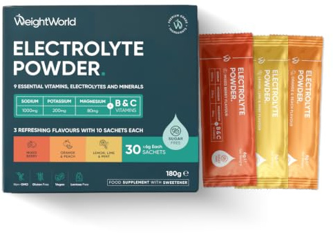 Electrolyte sans Sucre, Electrolyte Poudre Vegan en Sachets à Emporter