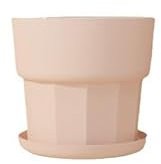 Namzi Lot de 2 pots de fleurs en résine et plastique style minimaliste pour plantes grasses - Épais et résistant aux chutes - Rose - Grande taille : 17 x 15,5 cm