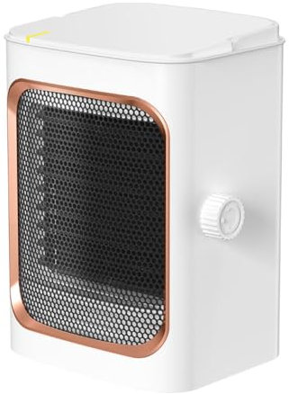 Vocdikficy Riscaldatore Elettrico da 1000 W Ventilatore da Tavolo Portatile Stufa Ventilatore di Aria Calda Termostato Regolabile Scalda-Casa per L'Inverno Spina Europea