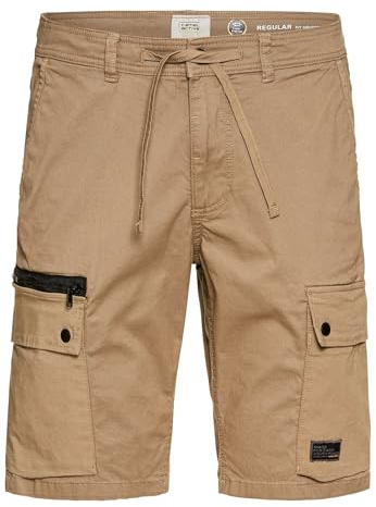 camel active Herren Cargo-Shorts mit Kordelzug und Stretch Braun, menswear-33IN