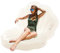 DOPBENT Flotteur de piscine gonflable en coquillage géant avec boule de perles, outil de natation pour adultes, 120 x 120 x 120 cm
