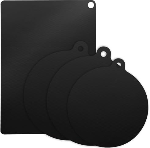 4 Stück Induktionsschutzmatte, Induktionsmatte 22cm/24.5cm/25X35cm rutschfeste Induktionskochfeld Schutzmatte, Hitzebeständig bis 260°C, Leicht zu Reinigen, für Induktionsfelder