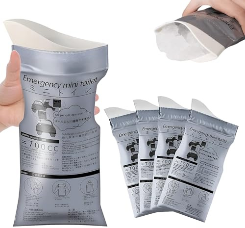 5er-Packurinbeutel Für Unterwegs,Urinbeutel Für Unterwegs Frauen,Taschen Wc,Auto Mobile Notfalltoilette, 700 Ml Gel-Urinbeutel, Für Campingtoilette, Reisen, Stau, Brechbeutel, Reisetoilette