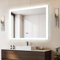 YU YUSING Miroir de Salle de Bain avec Éclairage 100X80cm, Miroir Lumineux LED Cosmétique Mural avec 3 Couleurs Dimmables de Lumière, Interrupteur Tactile, Anti-buée, Affichage L'heure,IP44 Étanchéité
