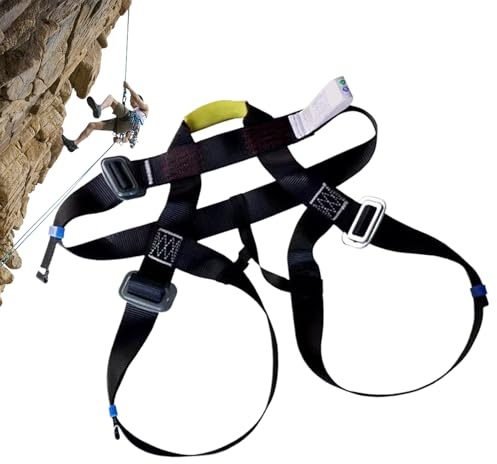 Cablatura da arrampicata per uomini - cintura di sicurezza professionale per discesa, arrampicata su roccia, alpinismo | Attrezzatura addensata comoda regolabile per coperture, lavori sugli alberi, ad