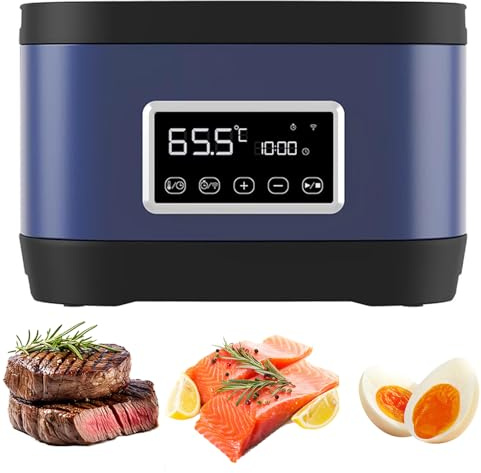Cocina Sous Vide, circulador de agua de acero inoxidable con pantalla táctil LED y control de aplicación WiFi, control de temperatura de 40 a 90 °C y sincronización inteligente de 24 horas para carne