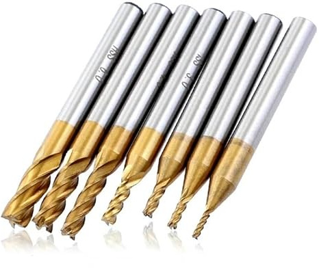 7-teiliges 1,5-6-mm-Schaftfräser-Set mit 4 Flöten, HSS, titanbeschichtet, HRC63, Fräser-Set, CNC-Werkzeug, Fräser for Holz und Stahl