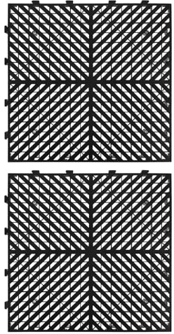 Alipis Tappetini ad incastro da 2 pezzi: piastrelle di drenaggio per esterni da 16x16 - tappetino doccia antiscivolo - piastrelle modulari ammortizzanti con fori di drenaggio per piscina,