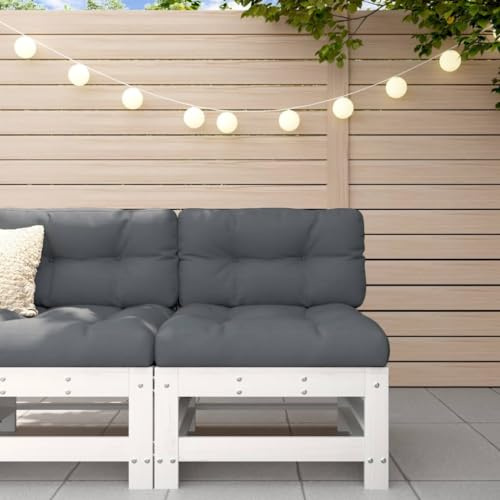 QZZCED Modulares Gartensofa mit weichen Kissen und Lattenrahmen aus massivem Kiefernholz, für Terrasse oder Terrasse, flexibles und komfortables Querformat