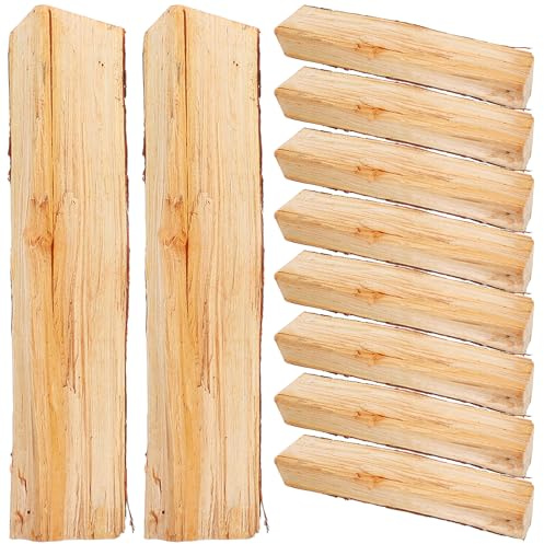 QUMIIRITY Künstliches Kaminholz Deko aus Gespaltenem Holz 10 Stück Packung Realistische Kaminholz Attrappen für Innenraum und Lagerfeuer Atmosphäre
