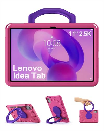 ProCase Funda Infantil para 11’‘ Lenovo Idea Tab 2025,Carcasa Antigolpes Ligera para Niños con Asa para Lenovo Idea Tab 2025 -Magenta