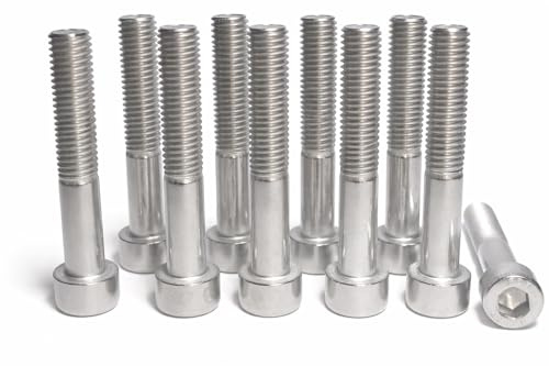 M8x50 10x Tornillos DIN 912 Acero Inoxidable A4 AISI 316 - Tornillo de Cabeza Cilíndrica Allen para Uso Marino y Exterior - Compatible con Tuercas y Arandelas M8