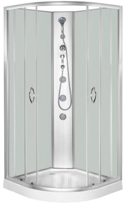 Box doccia con interno colore bianco misure 1/4 da 90x197cm modello DP-1902. Comfort Spa Completo
