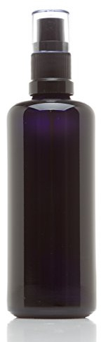 Infinity Jars 100 Ml (3.4 fl oz) Black Ultraviolet Glass Fine Mist Spray Bottle Cleaning Products Refillable Containers Homemade Perfume Blends Room, Sprays Bath Beauty Hair, Screw Top Bottles