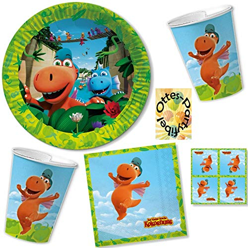 HHO Drache-Kokosnuss-Party Der kleine Drache Kokosnuss-Party-Set 36tlg. für 8 Gäste : Teller Becher Servietten