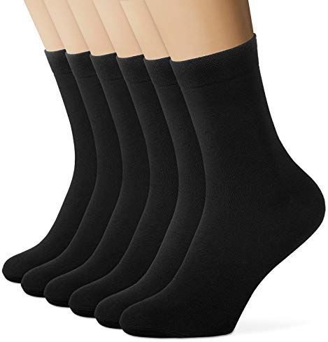 EIISSION Socken Herren 43-46 Schwarz Warme Sportsocken Unisex Business Lange mit Baum-wolle Haltbarkeit für Sport Freizeit 6 Paar Schwarz 43-46