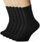 EIISSION Socken Herren 43-46 Schwarz Warme Sportsocken Unisex Business Lange mit Baum-wolle Haltbarkeit für Sport Freizeit 6 Paar Schwarz 43-46