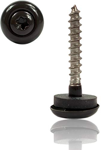 Spenlgerschrauben RAL 8019 Testa di Moro/dunkelbraun 4,5x35 mm á 200 Stück/Packung 2-tlg. mit EPDM Dichtscheibe & TX20 Antrieb, Torx Spengler Schrauben selbstdichtend mit Linsenkopf
