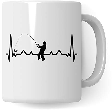 Pagma Druck Tasse Angler, Angeln Geschenk, Fischer Becher Angel Fischerei Spruch Kaffeetasse, Angler Geschenke für Männer Kaffeebecher, Angelrute Fisch Motiv