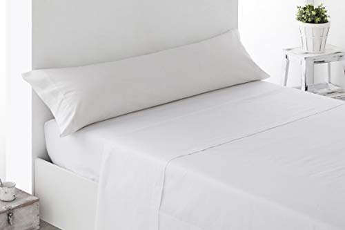 Cabello Textil Hogar - Juego de sábanas Blancas de hosteleria, con 3 Piezas, 144 Hilos, 30/27 pasadas, 50/50 (Cama de 135 cm (190/200 cm))