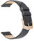 EACHE 12mm Schwarze Leder Uhrenarmbänder für Damen Schnellverschluss Dünnem Lederarmband Glattes Kalbsleder für Damen Roségoldener Schnalle