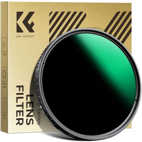 K&F CONCEPT Variabler ND Filter 77mm ND3-ND1000 Graufilter (1.5-10 Blendenstufen) （Nano-Dazzle）
