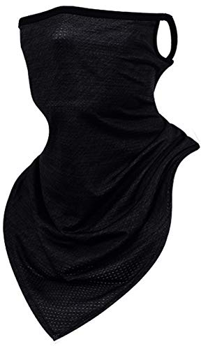 EasyULT Multifunktionstuch Schlauchschal, Winter Halstuch Halswärmer Warm Fleece Gefüttert Nackenwärmer, Winddichter Elastisch mit Ohrschlaufe für Motorrad Laufen Wandern Fahrrad(Schwarz)
