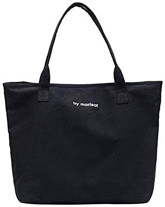 Borsa portaoggetti in tela Borsa per il tempo libero a una spalla Borsa per la spesa Borsa per la spesa Design con cerniera nera