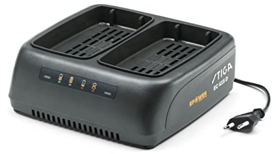 Stiga Caricabatterie doppio ePower EC 415 D da 48 V, Corrente di Carica da 2 Ah, Spina Europlug