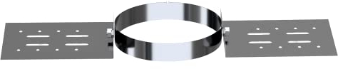 Kratki Deckenhalterung 130/200 für Gaskamininstallation, Klemmband aus Edelstahl Wandstärke 0,4-0,5 mm, Abgas- und Schornsteinelement für Temperaturen bis zu 450 °C