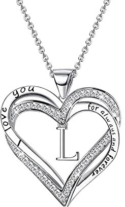 ROMIDA Personalisierte Halskette für Damen /26 Halskette mit englischen Buchstaben Halskette Geschenke für Frauen S925 Sterling Silber Halskette Schmuck Geburtstagsgeschenk für Frauen.