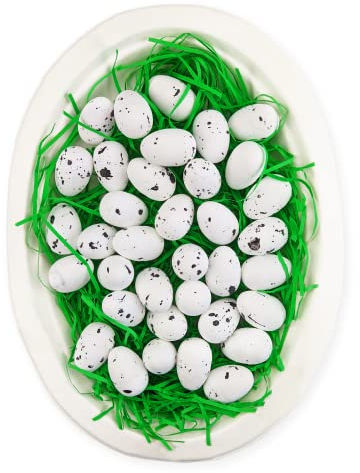 Netuno 36 Uova di polistirolo Bianco 2 cm x 2,5 cm Uova di Pasqua macchiate Uova Decorative pasquali Piccoli Uova Artificiali Decorazione Pasqua Uovo Schiuma Uova Uccelli finte