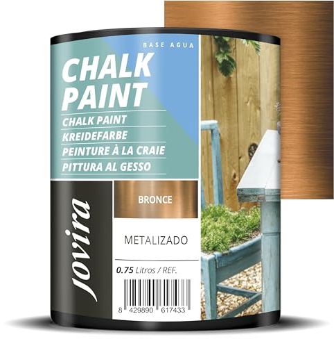 JOVIRA PINTURAS Pintura Tiza - Chalk Paint al Agua Mate. Renueva tus muebles con creatividad. (750 Mililitros, Bronce) B-23