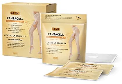 Guam PANTACELL + 2 Buste Liquido Ricarica + Pantalone Effetto Sauna Trattamento intensivo anticellulite Confezione 3 trattamenti, con Sali del Mar Morto Caffeina e Complesso Anticellulite