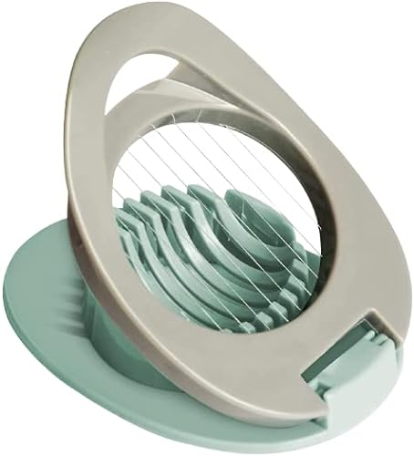 ProBytes Egg Slicer - Multifunctional, Stainless Steel Cutting Wire, Even Slicing, Boiled Eggs, Banana, Strawberry, Sausage, Cooked Ham, Mushrooms, Fruits, Fish Fingers - 2 Pcs Dove Grey & Soft Green
